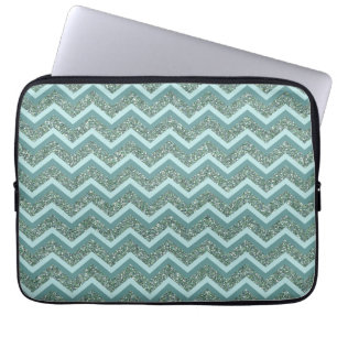 Protection Pour Ordinateur Portable Personnalisez ce zigzag turquoise de parties