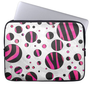 Protection Pour Ordinateur Portable Piloka Dot Zebra noir et rose chaud