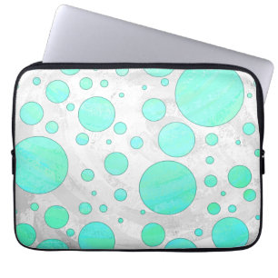 Protection Pour Ordinateur Portable Points aqua bleu glacier de menthe