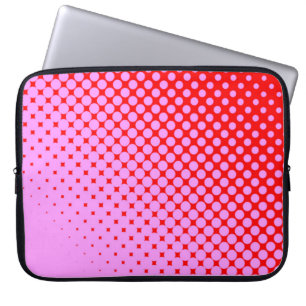 Protection Pour Ordinateur Portable Points roses sur manches d'ordinateur rouge