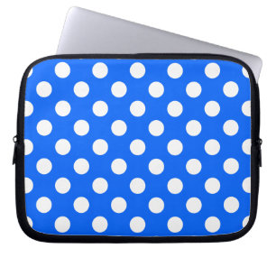 Protection Pour Ordinateur Portable Pois blancs sur bleu royal
