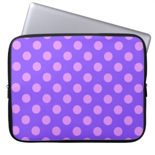 Protection Pour Ordinateur Portable Pois Lilac sur periwinkle