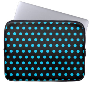 Protection Pour Ordinateur Portable Pois noirs et aqua
