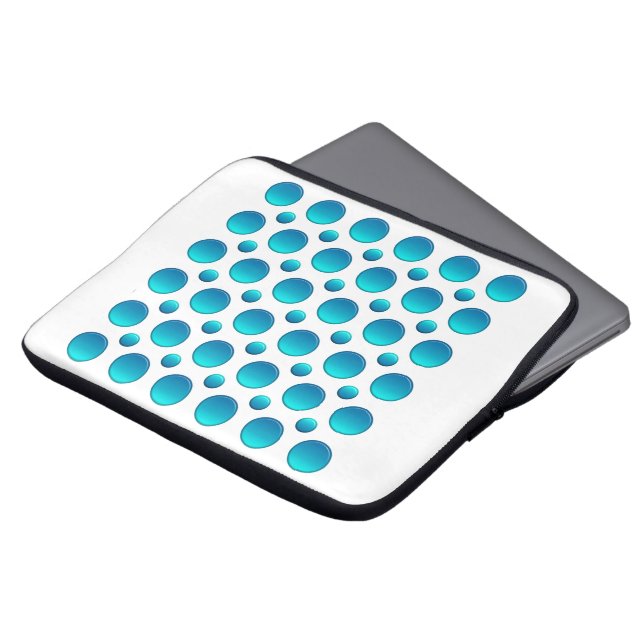 Protection Pour Ordinateur Portable pois turquoise abstrait (Devant haut)