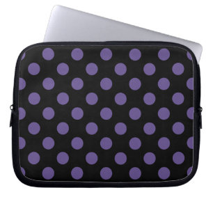 Protection Pour Ordinateur Portable Pois ultra violets en noir