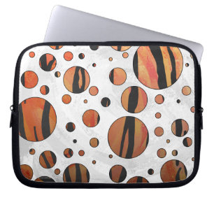 Protection Pour Ordinateur Portable Polis Dot Tiger Hot orange et noir