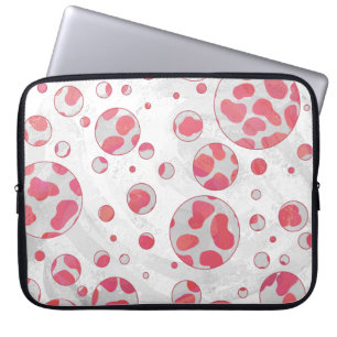 Protection Pour Ordinateur Portable Polka Dot Dalmatie rose et blanc
