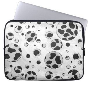Protection Pour Ordinateur Portable Polka en Dalmatie noir et blanc