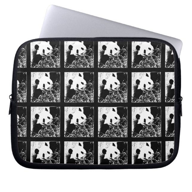 Protection Pour Ordinateur Portable Pop Art Giant Panda Black and White Computer (Devant)