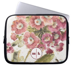Protection Pour Ordinateur Portable Primevère rose du monogramme