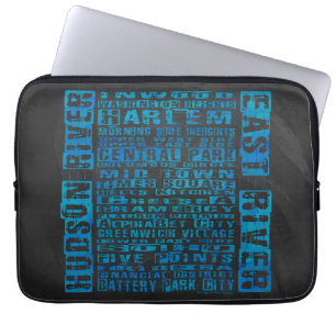 Protection Pour Ordinateur Portable Quartiers NYC Bleu