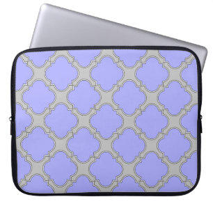 Protection Pour Ordinateur Portable Quatrefoil periwinkle et gris