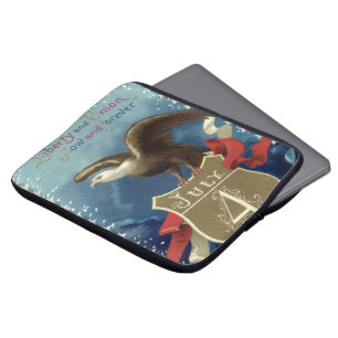 Protection Pour Ordinateur Portable Quatrième juillet patriotique vintage, aigle avec