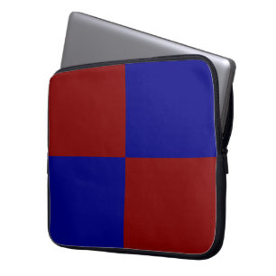 Protection Pour Ordinateur Portable Rectangles rouge foncé et bleu