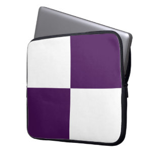 Protection Pour Ordinateur Portable Rectangles royales violettes et blanches
