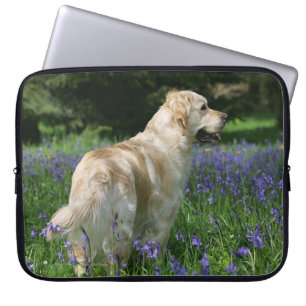Protection Pour Ordinateur Portable Retreiver d'or en fleurs