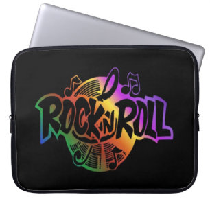 Protection Pour Ordinateur Portable Rock and Roll Rainbow Music Thème Portable Sleeve