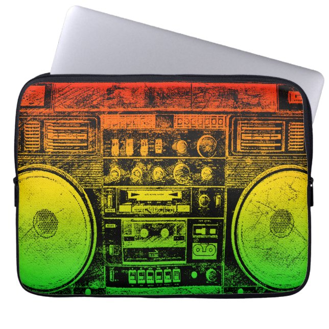 Protection Pour Ordinateur Portable Sableuse de ghetto de Rasta (Devant)