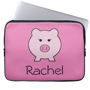 Protection Pour Ordinateur Portable Sadie le cochon rose ~ Cute Girly Kawaii