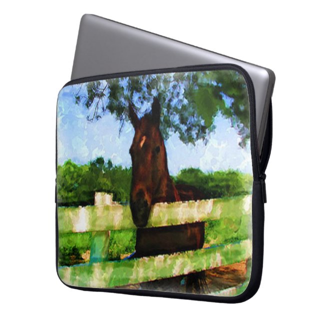 Protection Pour Ordinateur Portable Salutation de cheval (devant gauche)