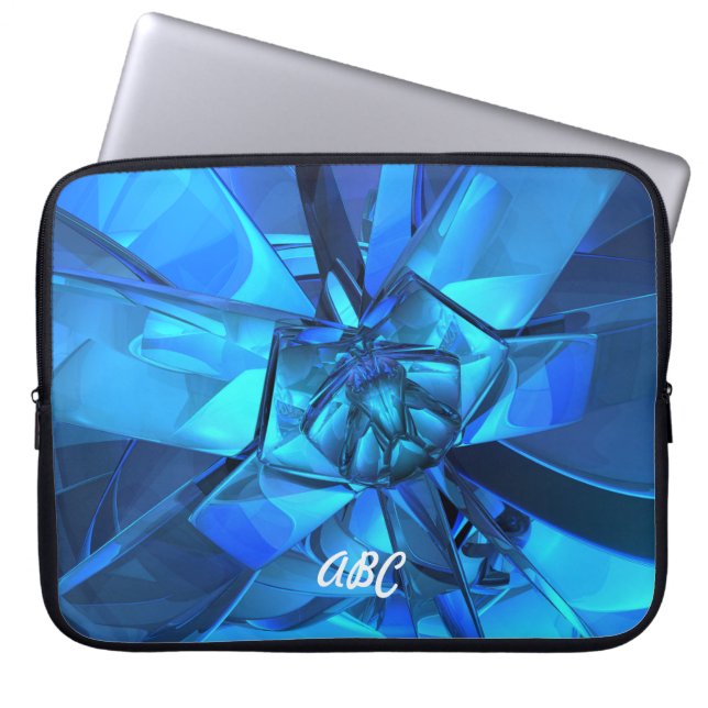 Protection Pour Ordinateur Portable Sapphire Blue Abstrait Portable Sleeve (Devant)