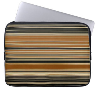 Protection Pour Ordinateur Portable Selle Brown et Motif à rayures noires