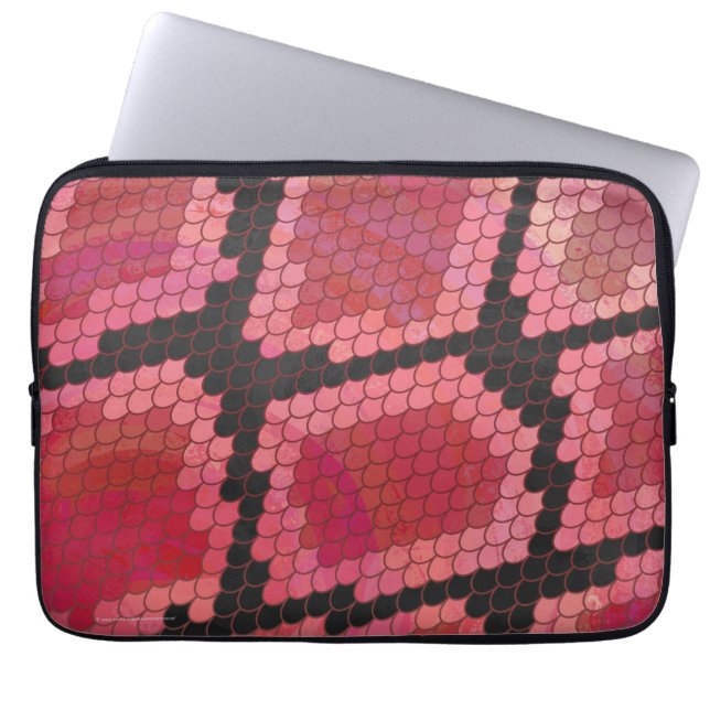 Protection Pour Ordinateur Portable Serpent noir et rouge (Devant)
