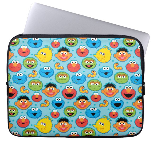 Protection Pour Ordinateur Portable Sesame Street Façades Motif sur Blue (Devant)