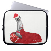 Sexy Mme Père Noël Retro Pinup Girl Laptop Sleeve 