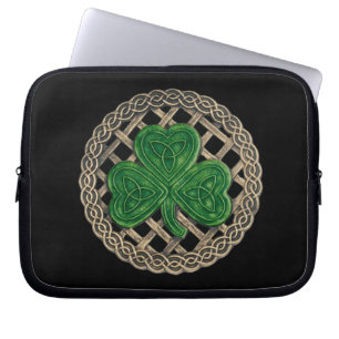 Protection Pour Ordinateur Portable Shamrock Noir Sur Manche Ordinateur Portable À Noe
