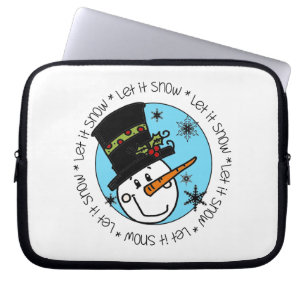 Protection Pour Ordinateur Portable Snowman Laisser Neige