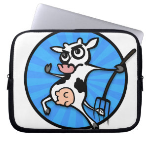 PROTECTION POUR ORDINATEUR PORTABLE SORTIE PORTABLE DE LA VACHE DE DESSIN AMUSANTE