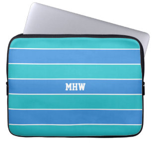 Protection Pour Ordinateur Portable Stripes Motif monogramme personnalisé manches d'or