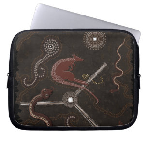 Protection Pour Ordinateur Portable Style aborigène australien Kangaroo & Lizards