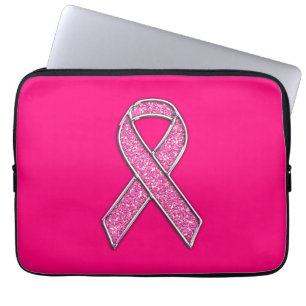 Protection Pour Ordinateur Portable Style de parties scintillant Pink Ribbon Sensibili