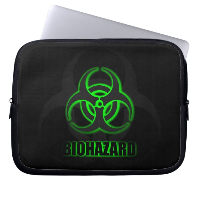 Protection Pour Ordinateur Portable Symbole de biodanger vert brillant (Devant)