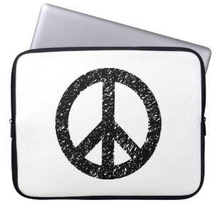 Protection Pour Ordinateur Portable Symbole de paix Scribble Stenciled