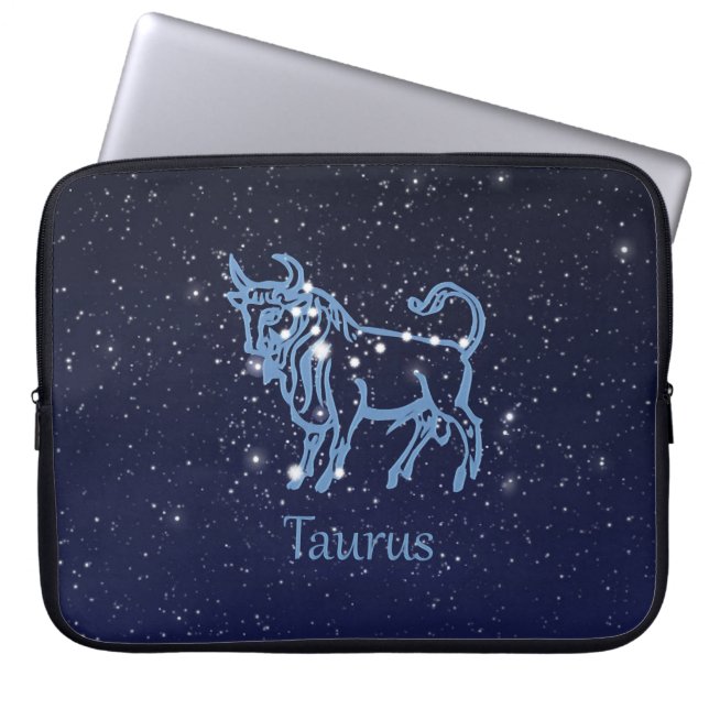 Protection Pour Ordinateur Portable Symbole Taurus Constellation et Zodiaque avec étoi (Devant)
