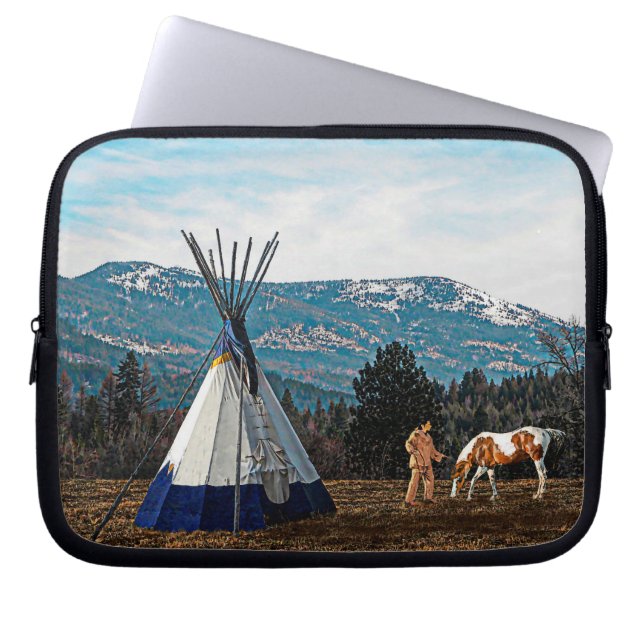 Protection Pour Ordinateur Portable Tipi - Camp d'hiver (Devant)