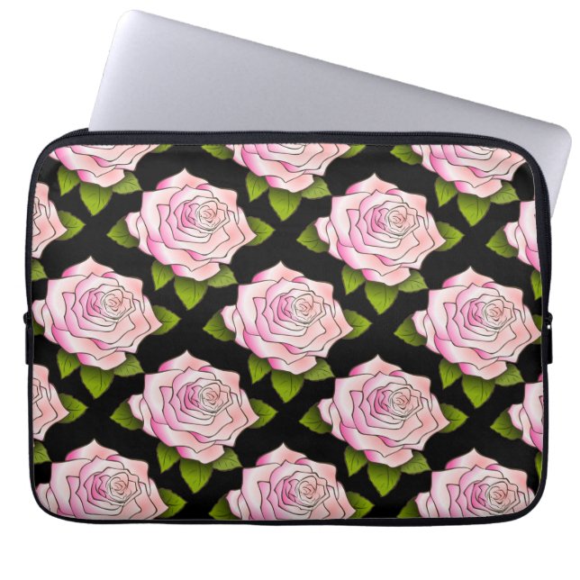 Protection Pour Ordinateur Portable Tirage rose vintage Manches d'ordinateur portable  (Devant)