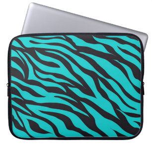 Protection Pour Ordinateur Portable Turquoise Blue Zebra Stripes Wild Poster de animal