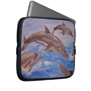 Protection Pour Ordinateur Portable Un morceau de dauphins de saut