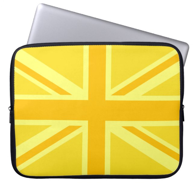 Protection Pour Ordinateur Portable Union Jack jaune vif (Devant)