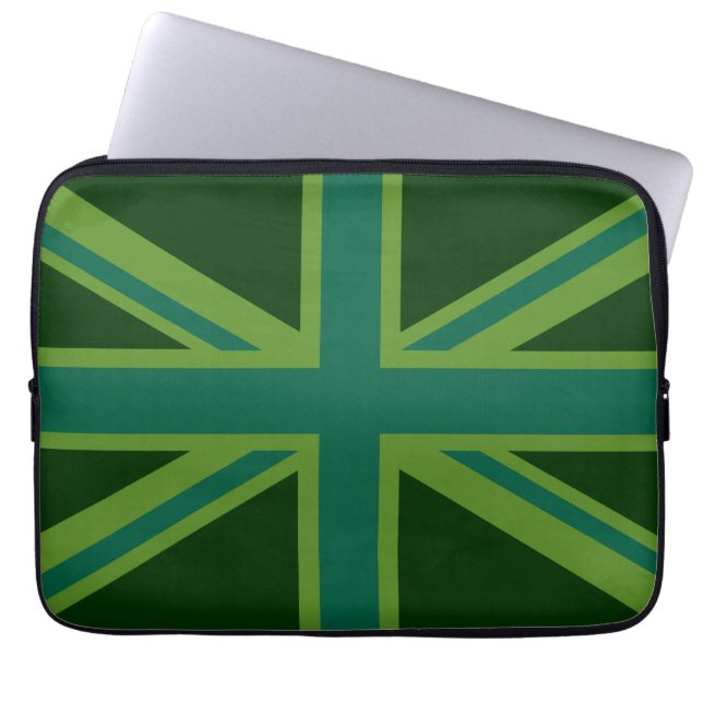 Protection Pour Ordinateur Portable Vibrant Union Jack Turquoise (Devant)