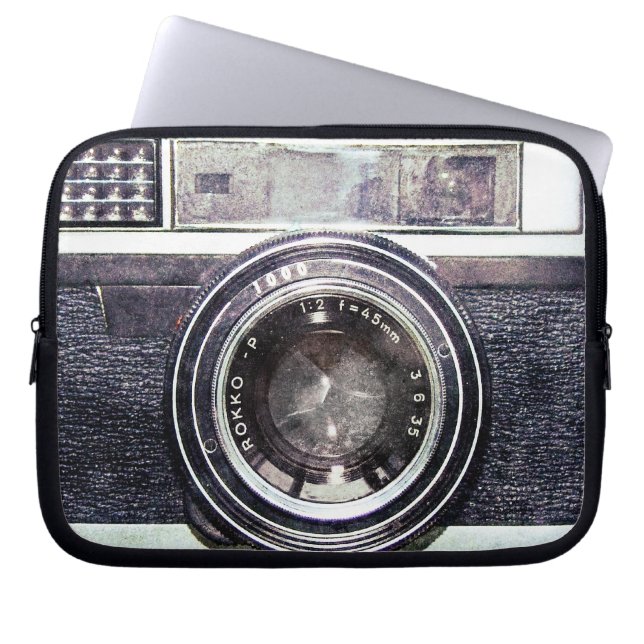 Protection Pour Ordinateur Portable Vieil appareil-photo noir (Devant)