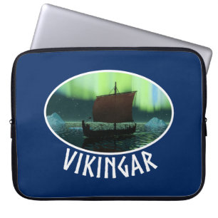 Protection Pour Ordinateur Portable Viking Ship And Northern Lights