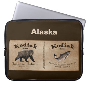 Protection Pour Ordinateur Portable Vintage Étiquette Saumon Kodiak