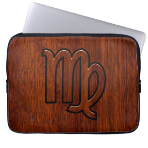 Protection Pour Ordinateur Portable Virgo Zodiac Connexion en Mahogany Riche Style Boi