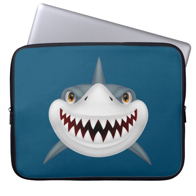 Protection Pour Ordinateur Portable Visage de requin Animé (Devant)