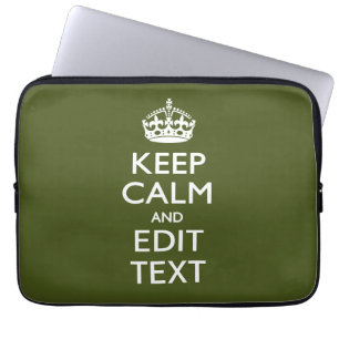 Protection Pour Ordinateur Portable Votre texte garde le calme et sur vert olive